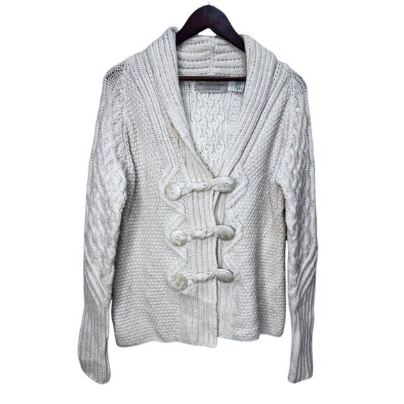 Aran Crafts Sweaters - Aran Cream Cable Knit Cardigan Sweater Size Medium